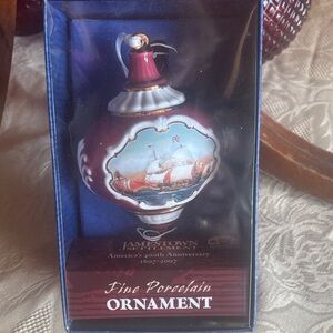 Red Porcelain Jamestown Ornament